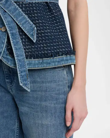 Cinq à Sept Joans Belted Bouclé Denim Vest | Thumbnail 5