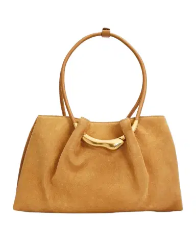 Cult Gaia Asa Pleated Suede Satchel Shoulder Bag | Thumbnail 1 Cult Gaia Asa Pleated Suede Satchel Shoulder Bag | Thumbnail 1