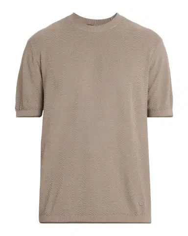 Emporio Armani Men's Tonal Textured Cotton T-Shirt | Thumbnail 1