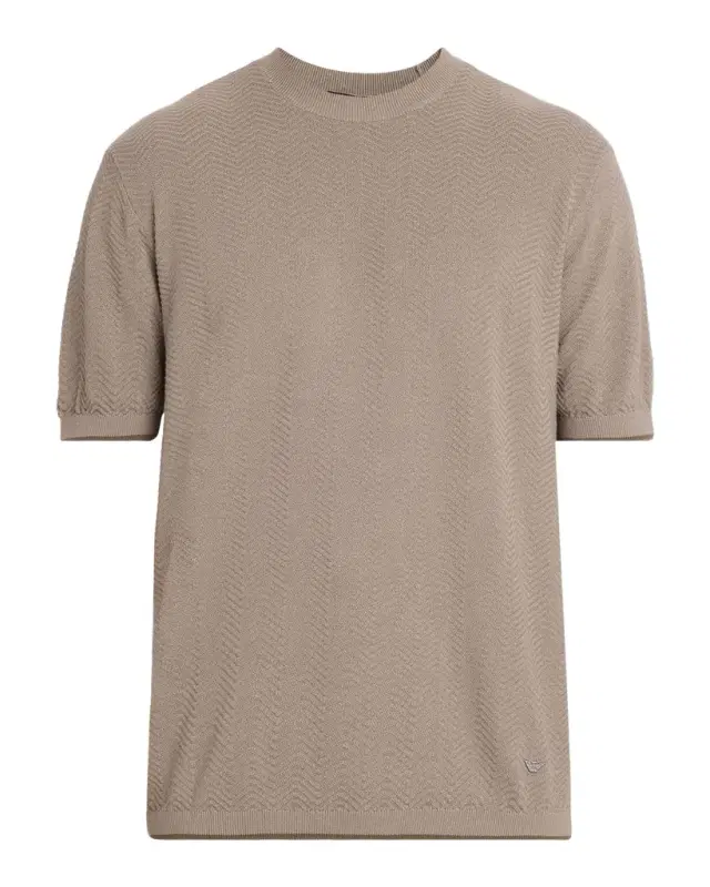Men's Tonal Textured Cotton T-Shirt