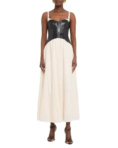 SIMKHAI Cortland Bustier Midi Dress | Thumbnail 1 SIMKHAI Cortland Bustier Midi Dress | Thumbnail 1
