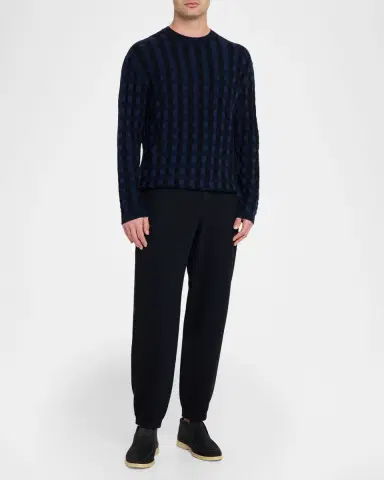 Emporio Armani Men's Textured Jersey Trousers | Thumbnail 2 Emporio Armani Men's Textured Jersey Trousers | Thumbnail 2