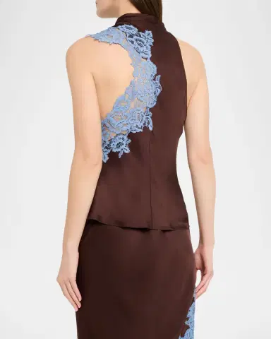 A.L.C. Rose Lace-Embroidered Cowl-Neck Top | Thumbnail 3