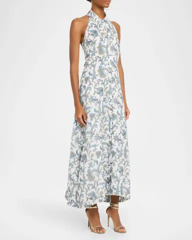 Veronica Beard Mackey Printed Ramie Maxi Dress | Thumbnail 4