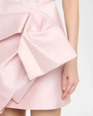 Dice Kayek Draped Silk Bow Mini Skirt | Thumbnail 5
