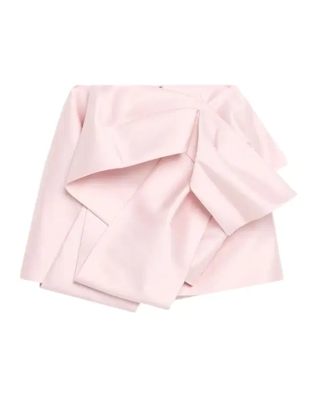 Draped Silk Bow Mini Skirt