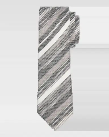 Emporio Armani Men's Variegated Stripe Linen and Silk Tie | Thumbnail 2