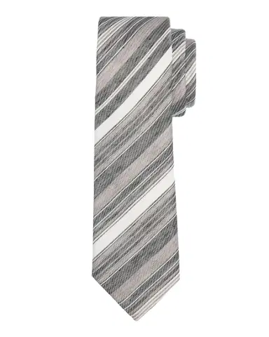 Emporio Armani Men's Variegated Stripe Linen and Silk Tie | Thumbnail 1