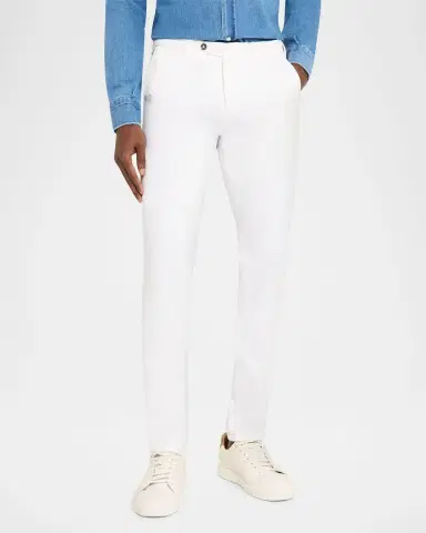 Kiton Men's Wool Slim Flat-Front Trousers | Thumbnail 4