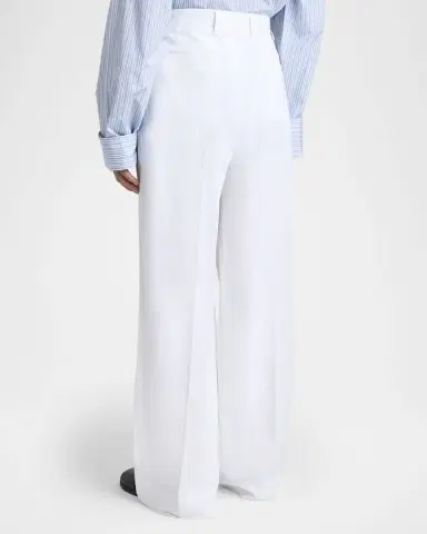 Dolce & Gabbana Men's Linen Wide-Leg Pleated Trousers | Thumbnail 3