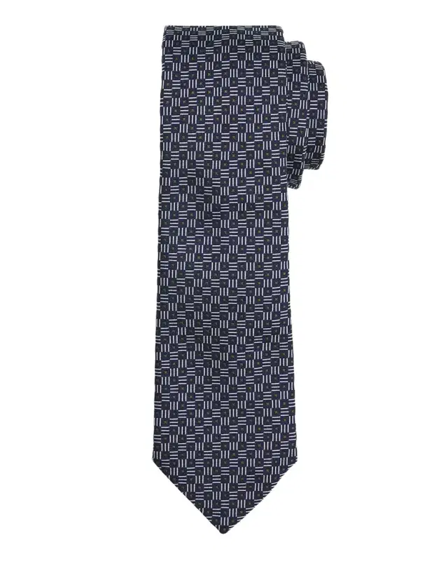 Men 's Micro-Geometric Square Silk Tie