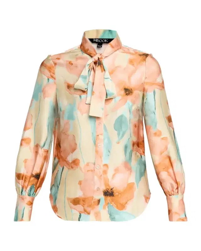 Floral-Print Crepe De Chine Blouse