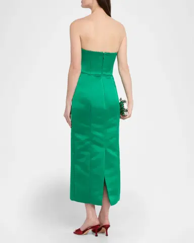Amsale Arch Strapless Embroidered Column Cocktail Dress | Thumbnail 3