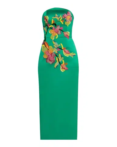 Amsale Arch Strapless Embroidered Column Cocktail Dress | Thumbnail 1