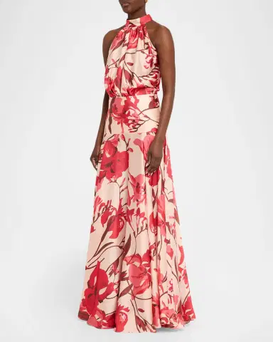 Chiara Boni La Petite Robe Disei Floral-Print Halter Maxi Dress | Thumbnail 4 Chiara Boni La Petite Robe Disei Floral-Print Halter Maxi Dress | Thumbnail 4