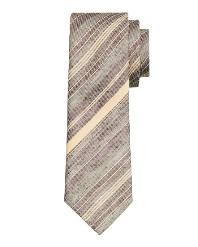 Men 's Variegated Stripe Linen and Silk Tie