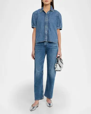 Rag & Bone Taylor Ultra-Featherweight Denim Blouse | Thumbnail 2