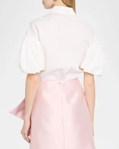 Dice Kayek Puff-Sleeve Embroidered Button-Down Top | Thumbnail 3