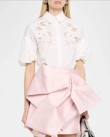 Dice Kayek Puff-Sleeve Embroidered Button-Down Top | Thumbnail 4