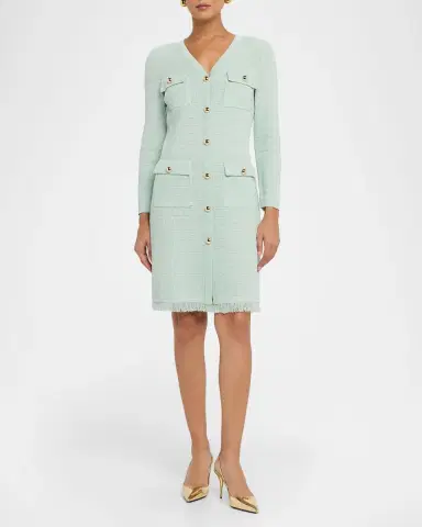 Misook Heritage Tonal Fringe-Trim Knit Jacket | Thumbnail 2