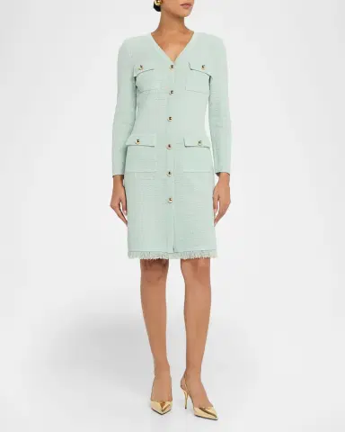 Misook Heritage Tonal Fringe-Trim Knit Jacket | Thumbnail 4
