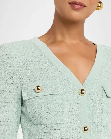 Misook Heritage Tonal Fringe-Trim Knit Jacket | Thumbnail 5