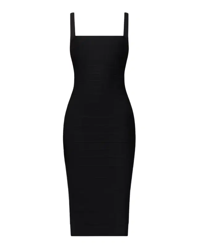 Herve Leger The Neri Lace-Up Bandage Midi Dress