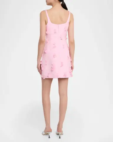 Simkhai Petal Applique Square-Neck Mini Dress | Thumbnail 3