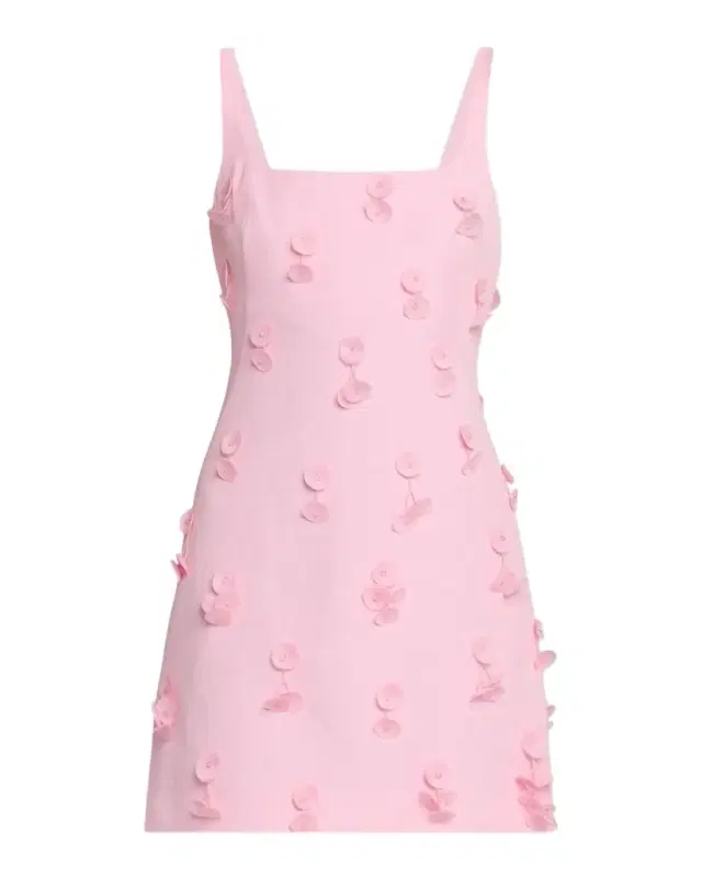 Petal Applique Square-Neck Mini Dress
