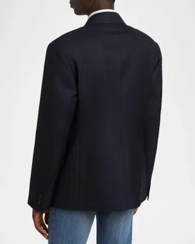 Versace Men's Pinstriped Wool Formal Jacket | Thumbnail 3 Versace Men's Pinstriped Wool Formal Jacket | Thumbnail 3