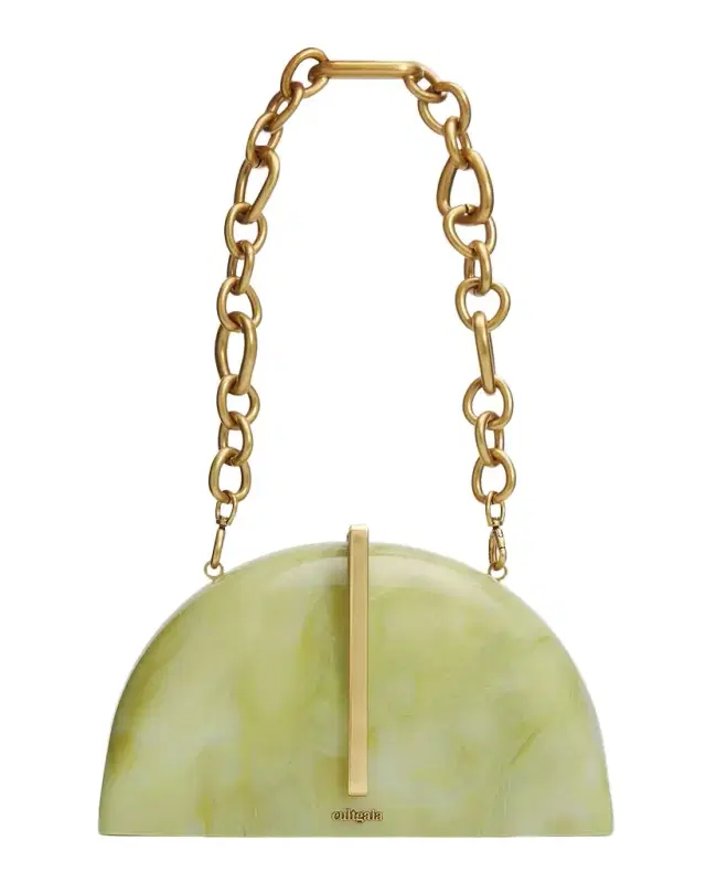 Cult Gaia Laguna Acrylic Half-Moon Clutch Bag