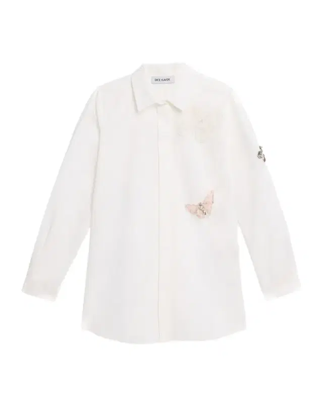 Embroidered Butterfly Cotton Poplin Top