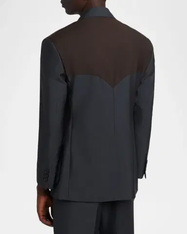 Versace Men's Single-Breasted Wool Formal Jacket | Thumbnail 3