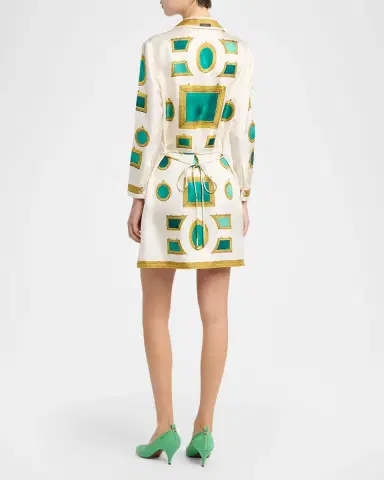 Versace Printed Silk Twill Mini Shirtdress | Thumbnail 2