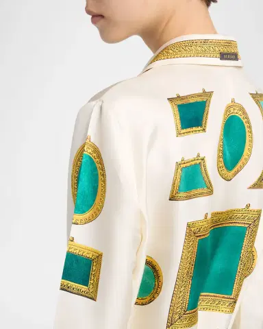 Versace Printed Silk Twill Mini Shirtdress | Thumbnail 4