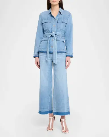Kobi Halperin Rafaella Washed Denim Wide-Leg Cropped Jeans | Thumbnail 2 Kobi Halperin Rafaella Washed Denim Wide-Leg Cropped Jeans | Thumbnail 2