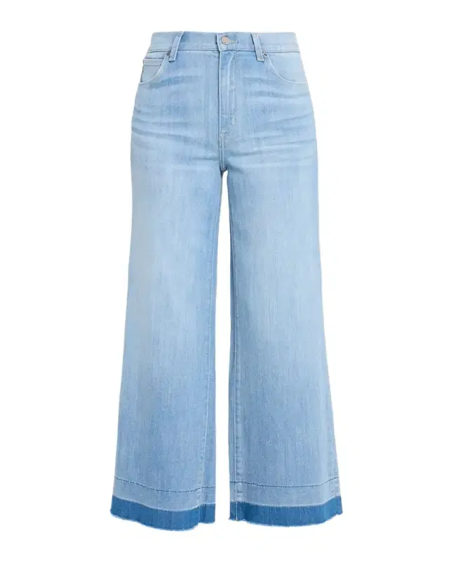 Kobi Halperin Rafaella Washed Denim Wide-Leg Cropped Jeans