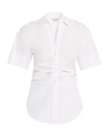 Veronica Beard Ruched Button-Down Stretch Cotton Shirt | Thumbnail 1 Veronica Beard Ruched Button-Down Stretch Cotton Shirt | Thumbnail 1
