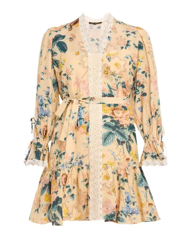 Beli Lace Trim Long-Sleeve Dress