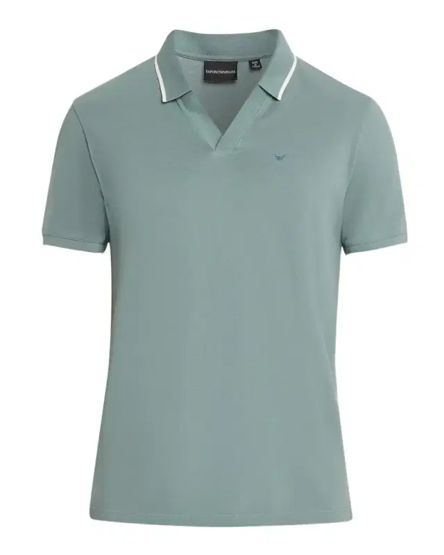 Men 's V-Neck Pique Polo Shirt