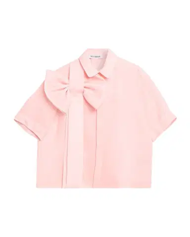 Dice Kayek Satin Bow Short-Sleeve Button-Down Top | Thumbnail 1