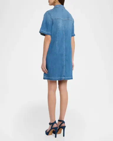 Kobi Halperin Alice Stretch-Denim Raw-Edge Minidress | Thumbnail 3 Kobi Halperin Alice Stretch-Denim Raw-Edge Minidress | Thumbnail 3