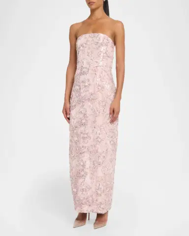 Milly Jasmine Strapless Beaded Column Gown | Thumbnail 4
