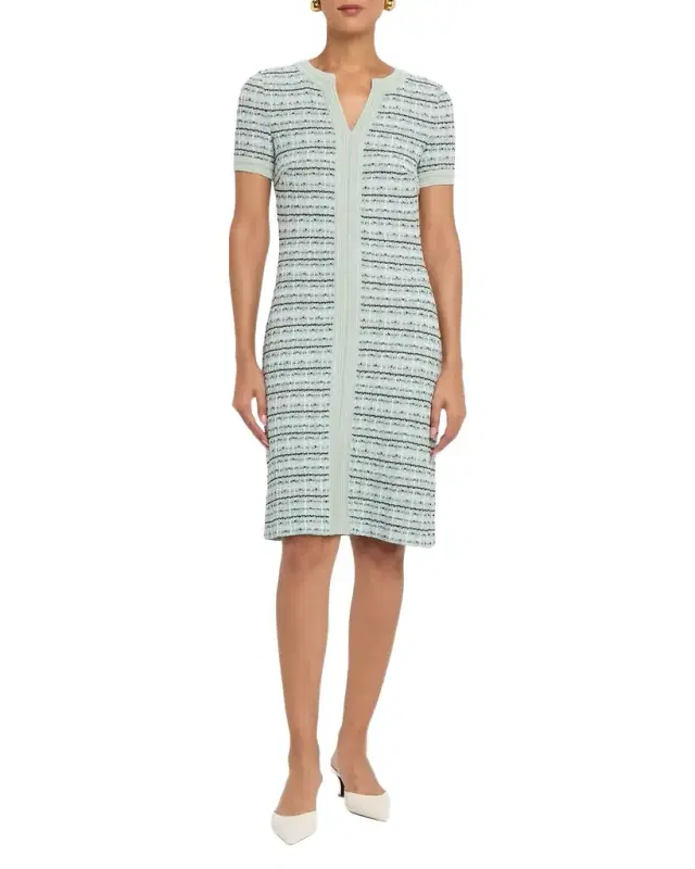 Plaid Textured Knit Dress