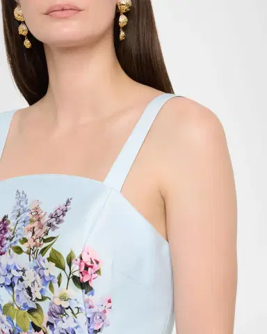 Rickie Freeman for Teri Jon Sleeveless Floral-Print Mikado Midi Dress | Thumbnail 5 Rickie Freeman for Teri Jon Sleeveless Floral-Print Mikado Midi Dress | Thumbnail 5