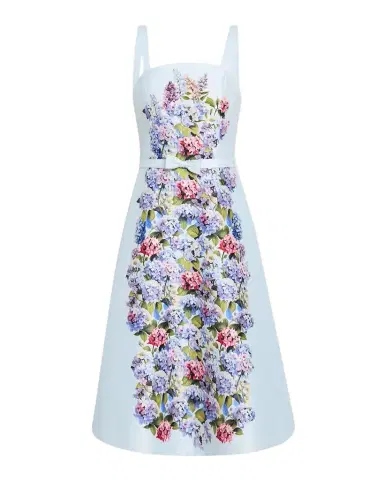 Rickie Freeman for Teri Jon Sleeveless Floral-Print Mikado Midi Dress | Thumbnail 1 Rickie Freeman for Teri Jon Sleeveless Floral-Print Mikado Midi Dress | Thumbnail 1