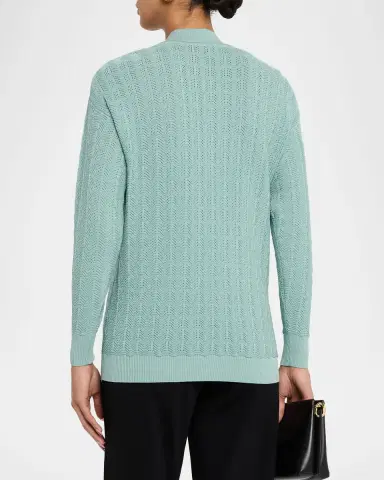 Misook Relaxed Soft Pointelle-Knit Sweater | Thumbnail 3