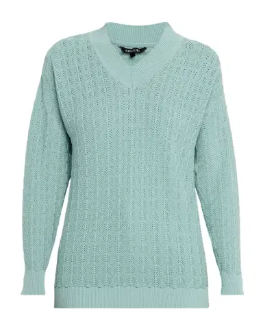 Misook Relaxed Soft Pointelle-Knit Sweater | Thumbnail 1