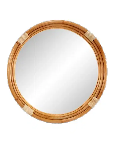 Old World Design Sienna 35" Large Rattan Mirror | Thumbnail 2