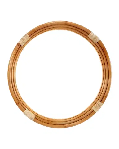 Old World Design Sienna 35" Large Rattan Mirror | Thumbnail 1